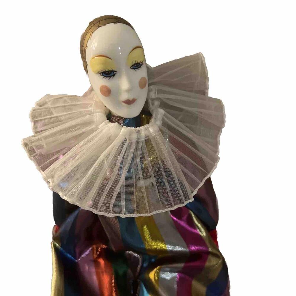 1983 BALOS Doll Crafter  Rainbow French Harlequin Style Vintage with Stand